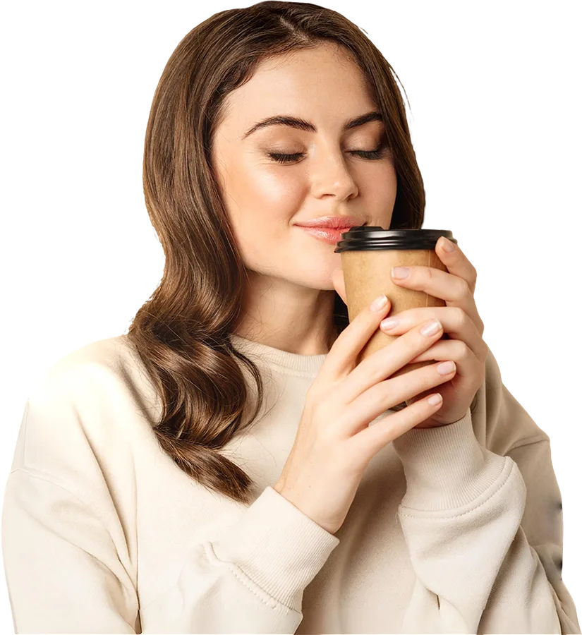 Woman enjoying coffee